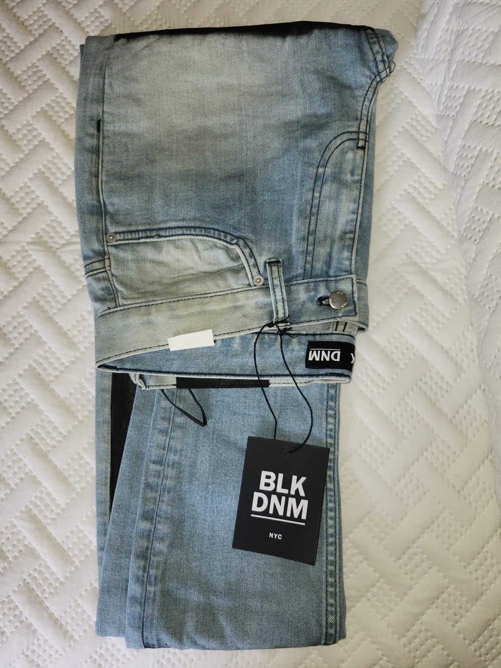 BLK DNM Men’s Light Blue to Black Dip-Dye Skinny Jeans